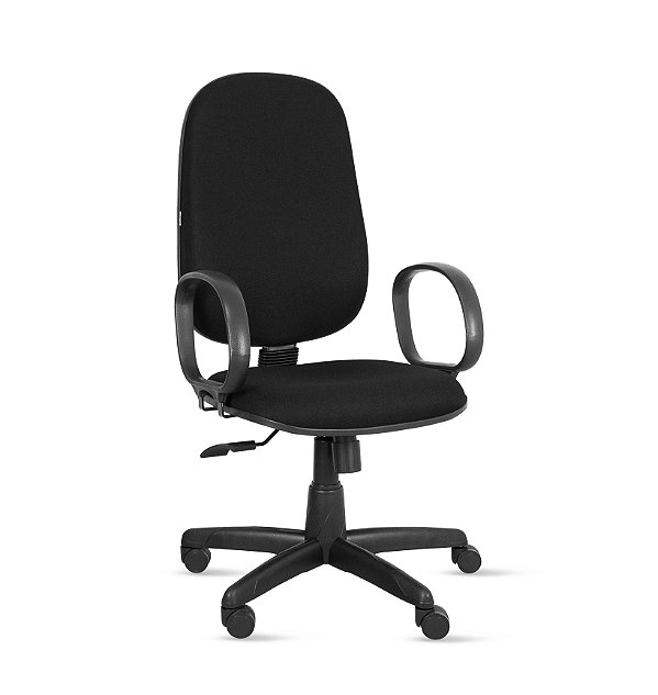 Cadeira Presidente Base Giratória Relax com Braço Fixo Corsa - Tecido Crepe  - PP216 - Loja PegaPega - Cadeiras para escritório