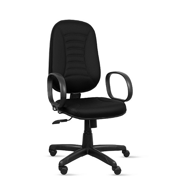 Cadeira Presidente Majestic c/ Costura Base Giratória Relax com Braço Fixo Corsa - Revestimento Viena - PP239