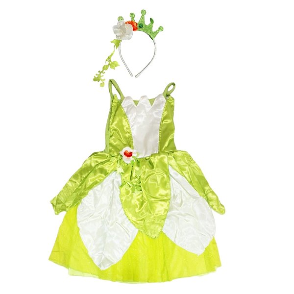 Fantasia Vestido Princesa Verde Serina Infantil Festas