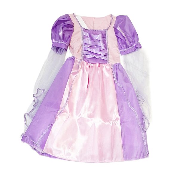 Fantasia Vestido Lilás Rapunzel Alana Infantil Festas