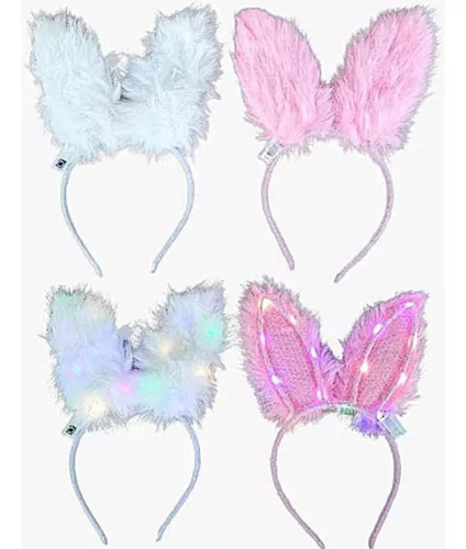 Tiara Coelho Pelúcia Luzes Led Variações Festa Fantasia