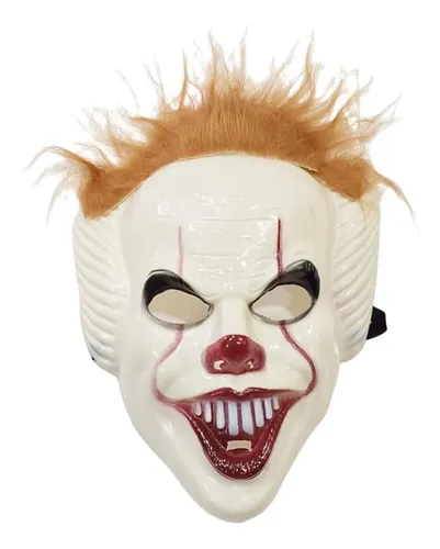 Máscara Palhaço Terror Cabelo Ruivo Fantasia