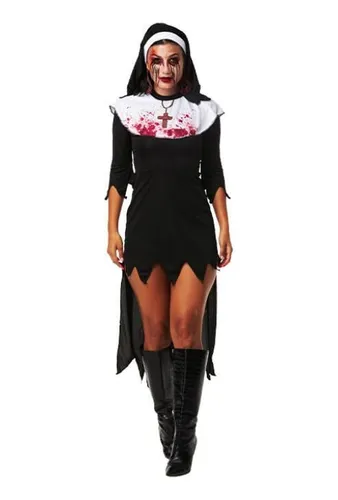 Fantasia Vestido Freira Adulto Halloween