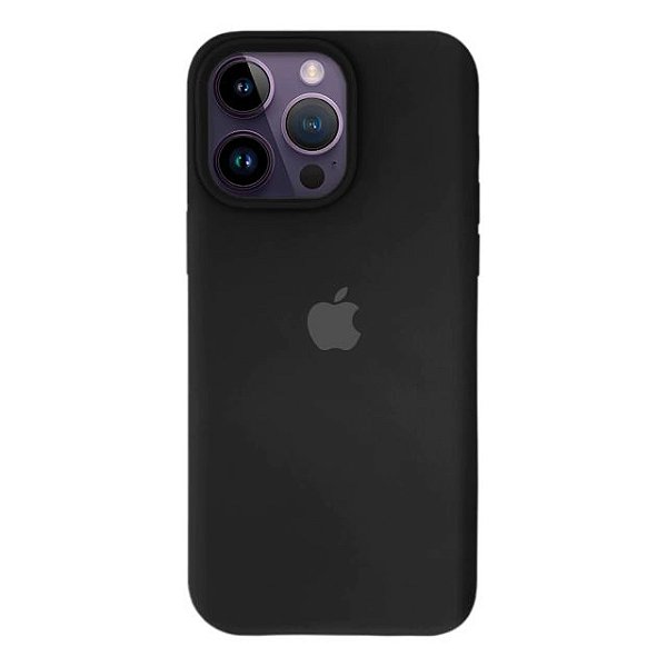 Capa de Silicone Compatível com iPhone 14 Pro – Preta