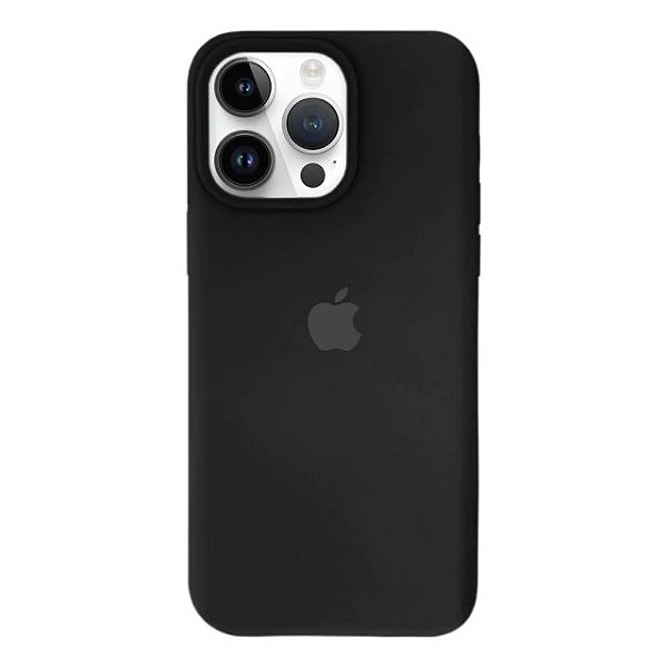 Capa de Silicone Compatível com iPhone 14 Pro Max – Preta