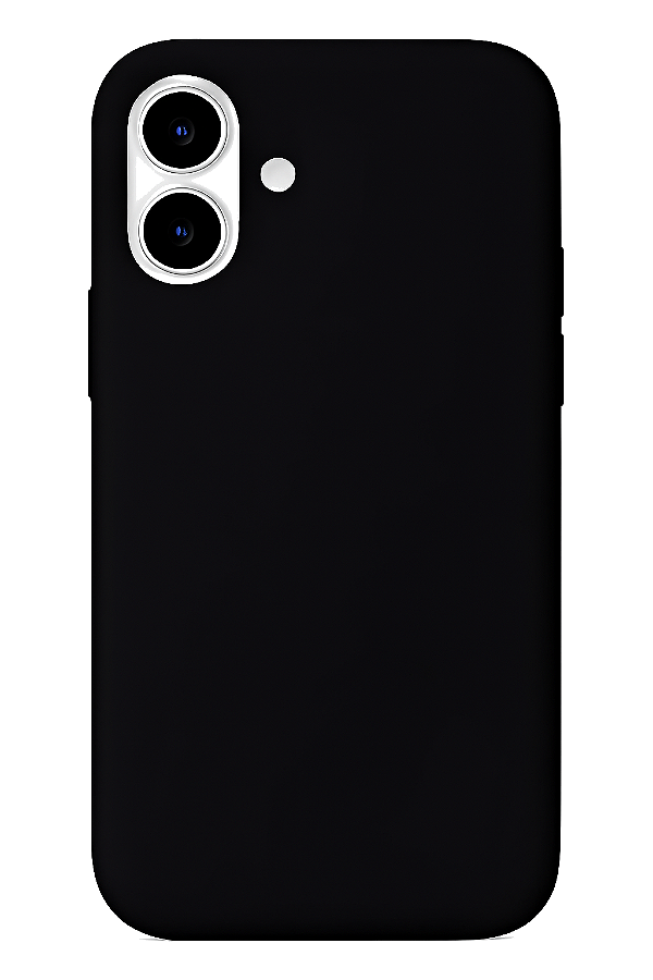 Capa de Silicone Compatível com iPhone 16 - Preta