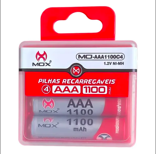 Pilha AAA Recarregável MOX - MOB2AAA23
