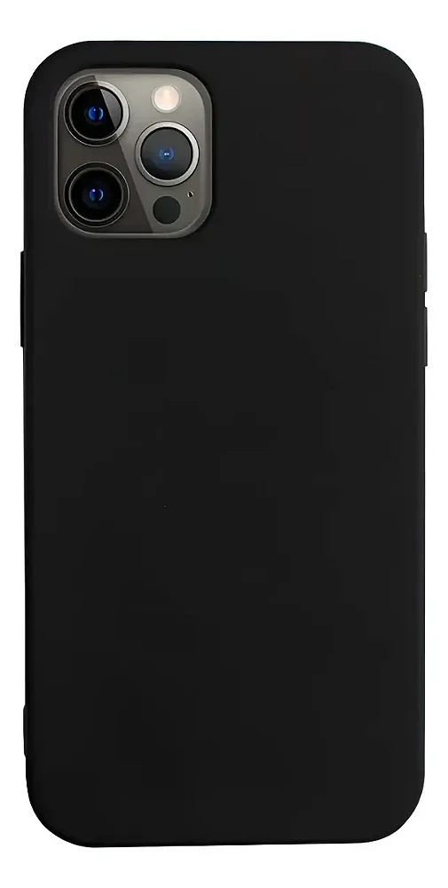 Capa de Silicone Aveludada para iPhone 12/12 Pro - Preta