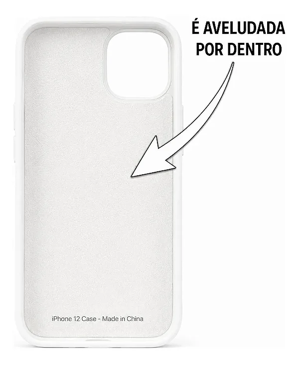 Capa de Silicone Aveludada para iPhone 12/12 Pro - Branca