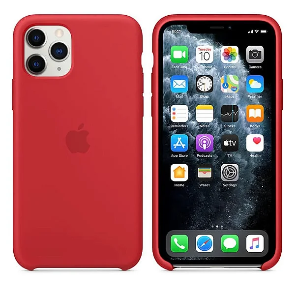 Capa de Silicone Aveludada para iPhone 11 Pro Max - Vermelha