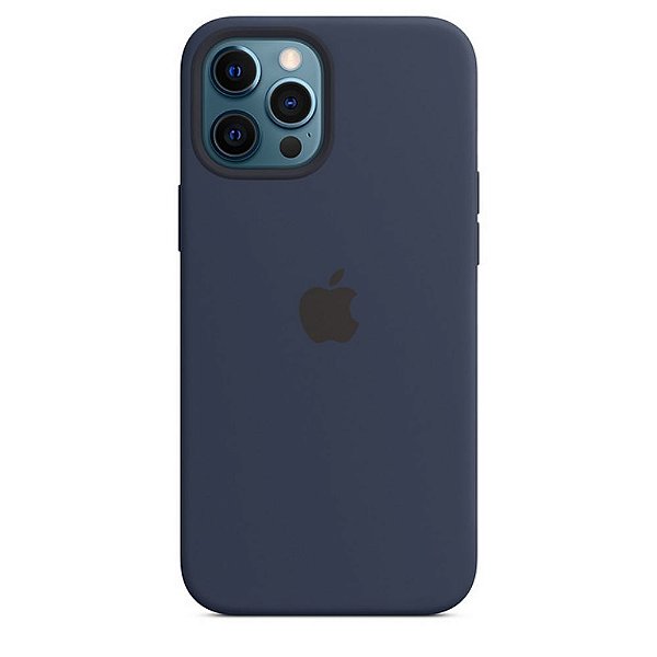 Capa de Silicone Compatível com iPhone 12 Pro Max – Azul Marinho