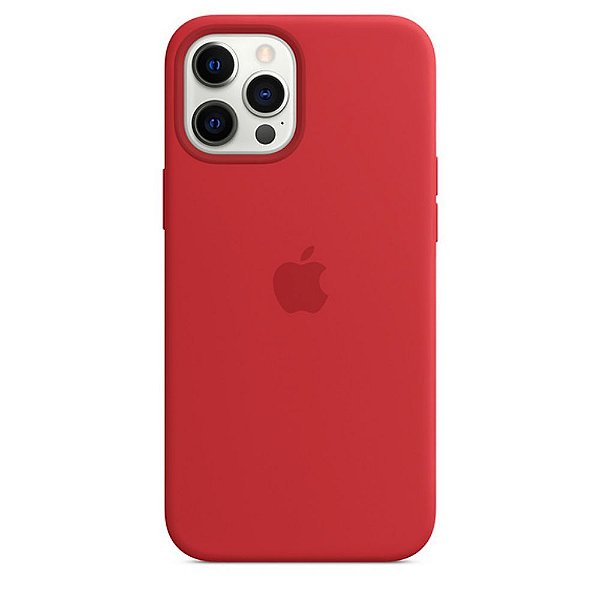 Capa de Silicone Compatível com iPhone 12 Pro Max – Vermelha