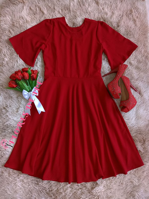 vestido vermelho godê
