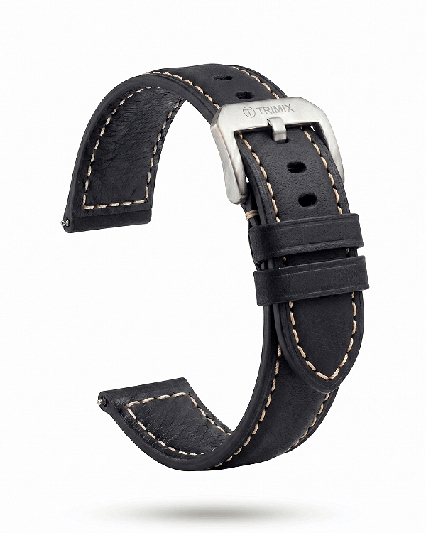 Pulseira Trimix Pam em Couro Preto