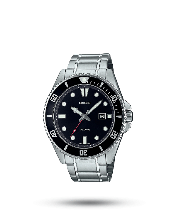 Casio Duro MDV-107D-1A1VDF-SC Preto com Pulseira em Aço Inox