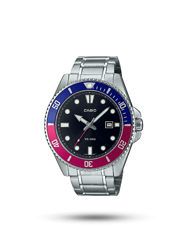 Relógio Casio Duro PEPSI MDV-107D-1A3VDF-SC Com Pulseira de Aço Inox