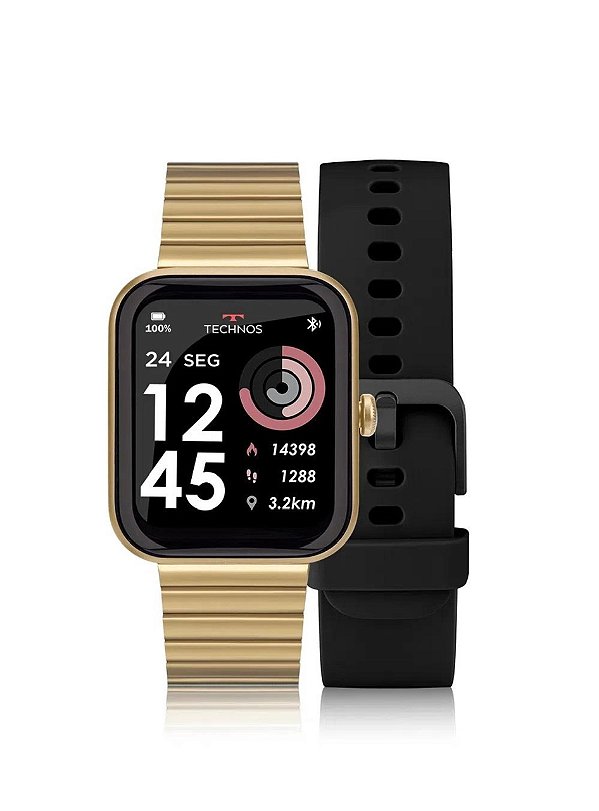 Smartwatch Technos Connect Max Dourado e Preto