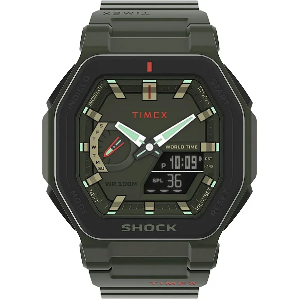 Relógio Timex Command Encouter Anadig Verde ref.TW2V35400M