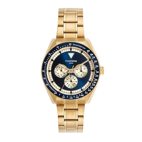 Relógio Mondaine Daytona Azul e Dourado ref. 32854GPMVDA1