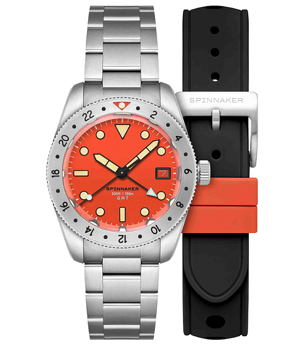 Relógio Spinnaker Croft GMT 39mm Laranja