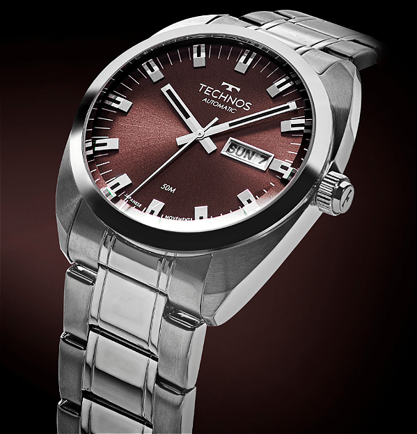 Relógio Technos Automatico Burgundy