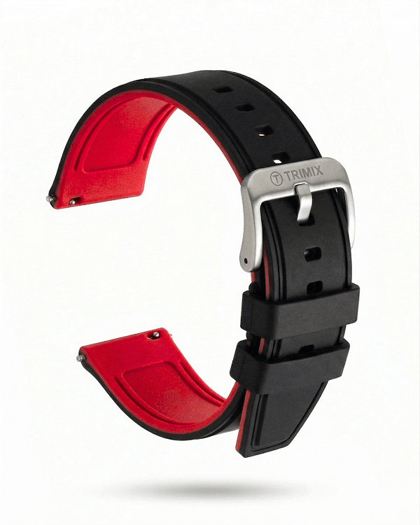 Pulseira Trimix Bubble Preta e Vermelha