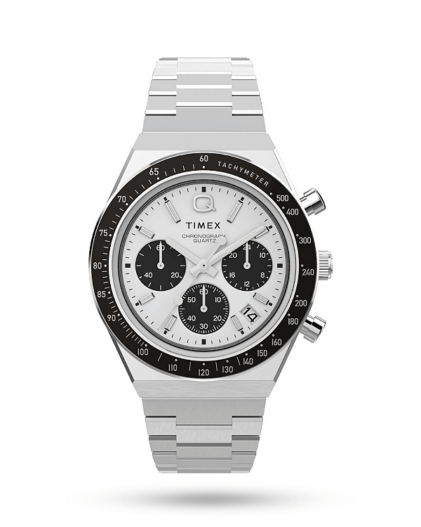 Relógio Cronógrafo Q Timex Aço Prata TW2W53300