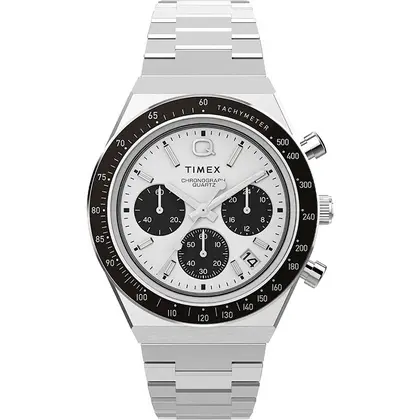 Relógio Cronógrafo Q Timex Aço Prata TW2W53300