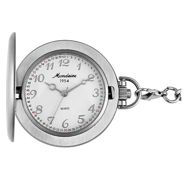 Relógio Mondaine de Bolso Masculino Prata com Abertura Automática 99780G0MVNE3