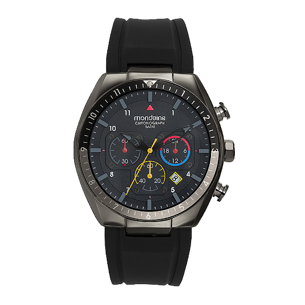 Relógio Mondaine Masculino Cronógrafo Chumbo Pulseira Silicone 32857GPMVPI2