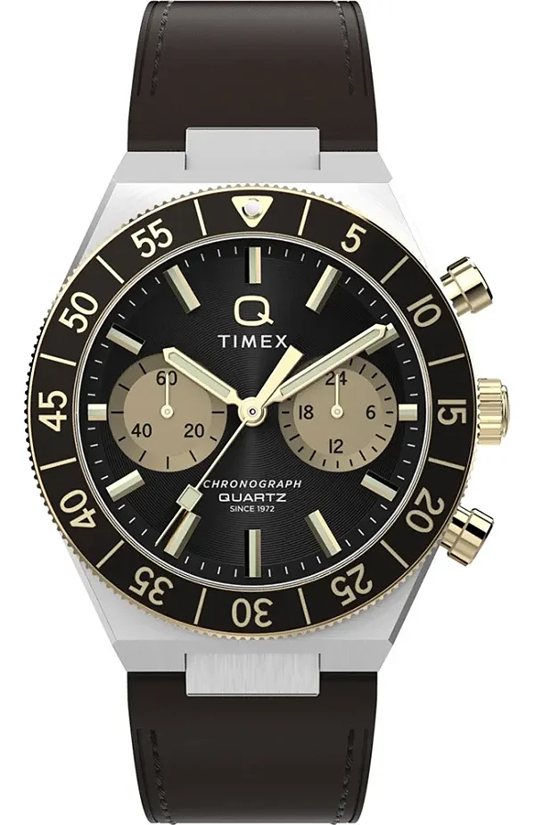 Relógio Timex Q Continental Cronógrafo Couro TW2Y56000