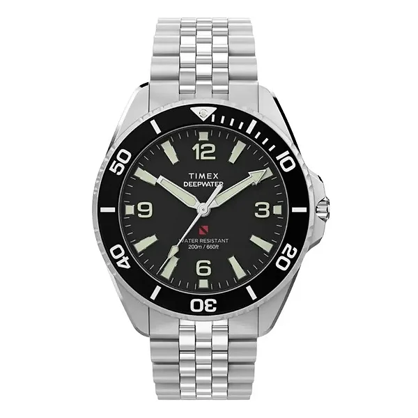Relógio Masculino Timex DeepWater Quartz Preto e Prata TW2Y64500