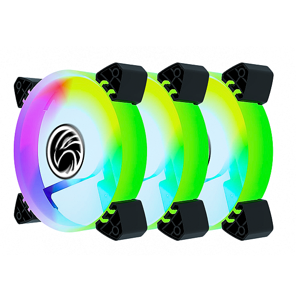 KIT COOLER COM 3 FANS RGB PARA GABINETE 9X9CM BRAZILPC BPC-RGB9X9-3-1