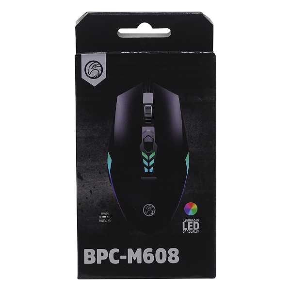MOUSE USB BRAZILPC GAMER BPC-M608 C/ ILUMINAÇÃO LED GRADUALLY BOX   IF