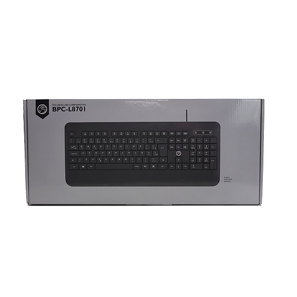 TECLADO USB BRAZILPC BPC-L8701 CORPORATIVO TECLA PERFIL BAIXO GRAV LASER 2M PRETO BOX   IF