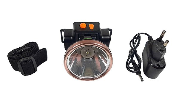 LANTERNA DE CABEÇA RECARREGÁVEL SUPER LED