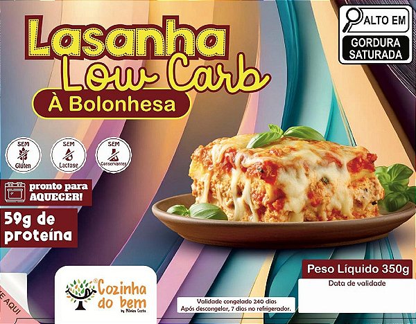 Lasanha a Bolonhesa Low Carb (PACK COM 3 UNIDADES)