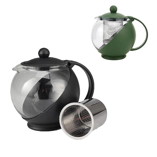 BULE CHA CAFE COM INFUSOR CHALEIRA DE VIDRO 1250ML