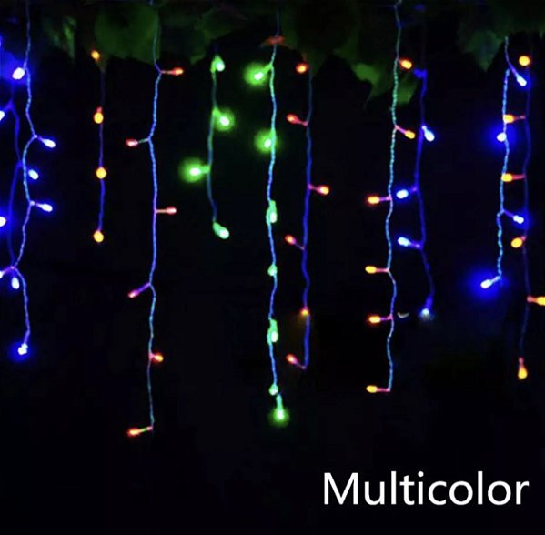 Cascata LED 10 Metros 400 Lâmpadas RGB Colorido Fixo sem Efeito 127V