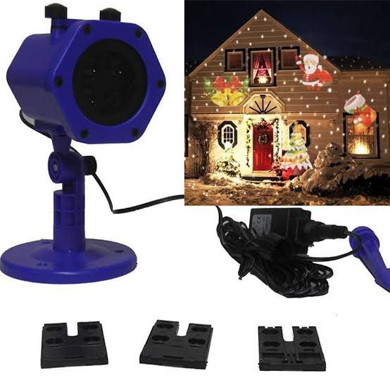 Luminaria Projetor LED Natal Efeito Temático 3 Slides 12 Desenhos IP66 Bivolt