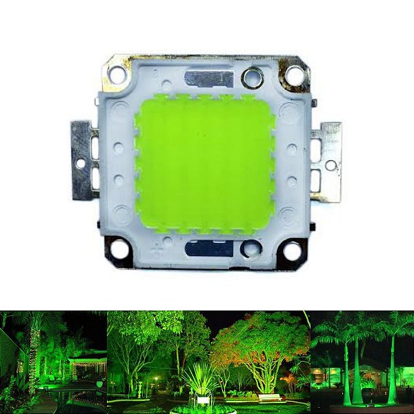 Chip LED COB 50W Verde Reparo Refletor