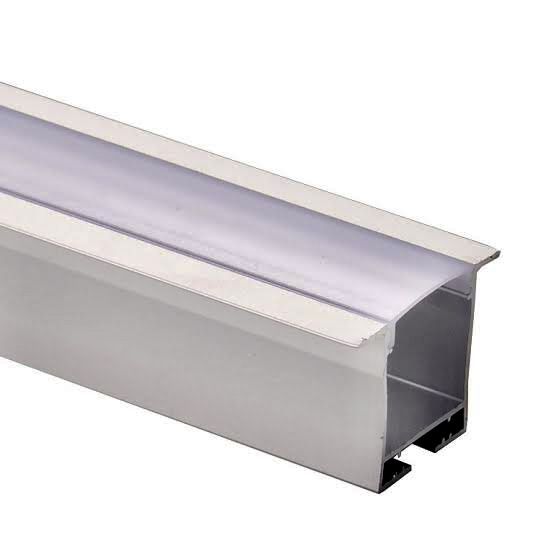 Perfil Fita LED Embutir 2 Metros 36x27mm Alumínio Difusor Fosco RLS1
