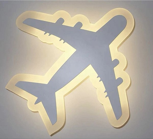 Arandela LED Decorativa Avião Branco Quente 3500K Bivolt