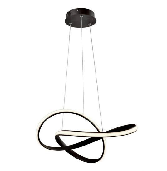 Lustre Pendente Moderno Infinity LED 50W Preto 4000K Branco Neutro Bivolt