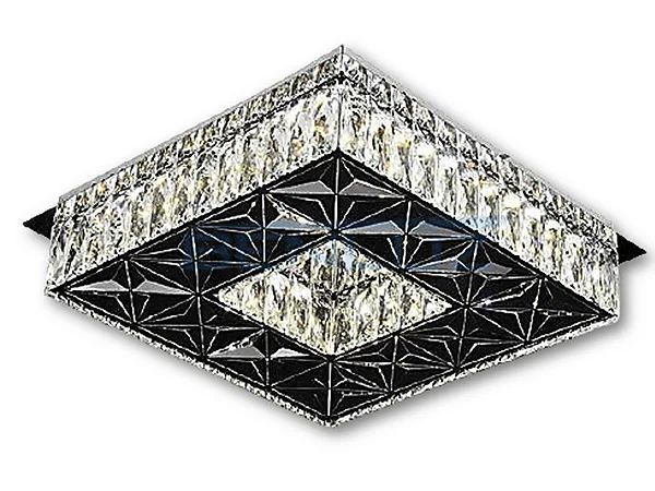 Lustre Plafon 24W Quadrado 35x35 Cristal LED Sobrepor 6000K Bivolt