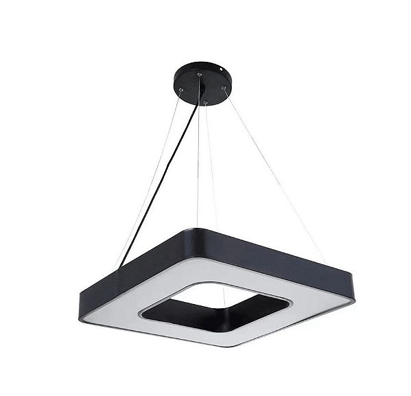 Lustre Pendente LED 32W Aludra 40cm Preto 3000K Bivolt