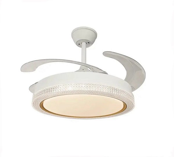 Lustre Ventilador de Teto Sagita Branco LED Multicor Controle Remoto Bivolt
