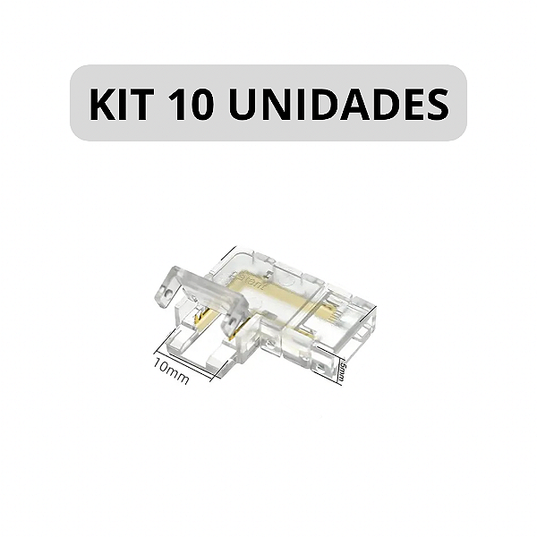 KIT 10 Emenda Curva L Fita LED 10mm 12V 24V