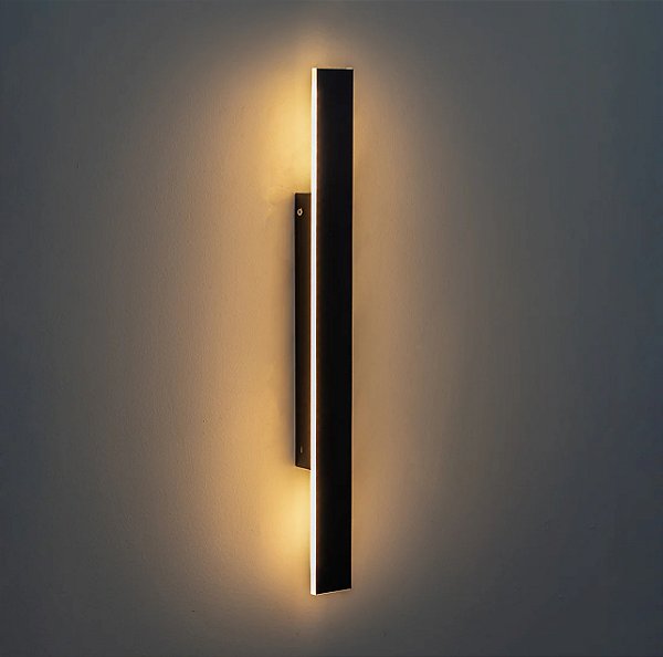 Arandela LED Barra 40W Preta 150cm IP65 3000K Bivolt