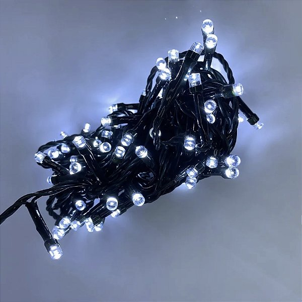 Pisca LED Natal Fixo 100 Lâmpadas IP44 10 Metros Branco Frio
